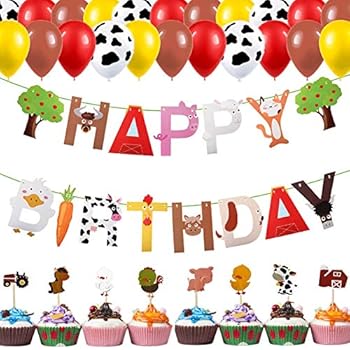 Amazon Com Farm Animal Party Decorations Barn Farm Animal Banner