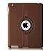 Fintie Rotating Case for iPad 4 / 3 / 2 - 360 Degree Rotating Smart Stand Protective Cover with Auto Wake/Sleep for iPad 4th Gen with Retina Display, iPad 3 & iPad 2, Brown