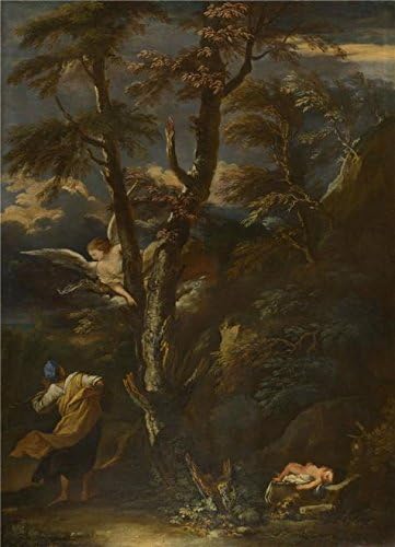 The High Quality Polyster Canvas Of Oil Painting 'After Salvator Rosa - An Angel Appears To Hagar And Ishmael In The Desert,17th Century' ,size: 18x25 Inch / 46x63 Cm ,this Amazing Art Decorative Prints On Canvas Is Fit For Kids Room Decoration And Home Decoration And Gifts