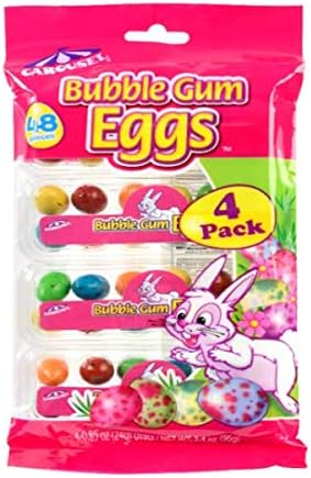 Ford Gum Carousel Bubble Gum Mini Eggs Carton 4-Pack - 24 Count Display Case