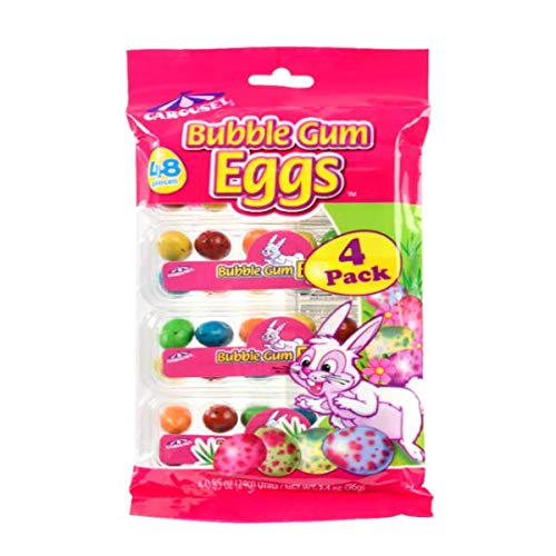 Ford Gum Carousel Bubble Gum Mini Eggs Carton 4-Pack - 24 Count Display Case
