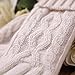 ELMA Women's Wool Knitted Winter Gloves Mittens Super Warm Lined Texting Touchscreen (One size, White)
