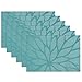 SICOHOME Placemats,Set of 6,Blue Vinyl Placemats for Dining Table