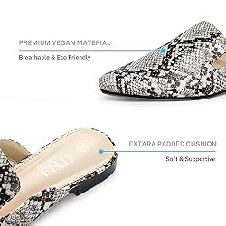 MUSSHOE Mules for Women Flats Comfortable Pointed