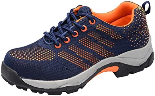 Optimal Product Women's Safety Shoes Work Shoes Steel Toe Shoes Orange Blue