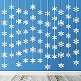 TUPARKA 12PCS Snowflake Hanging Decorations Frozen Birthday Party Supplies Winter Wonderland Party Decorations White Christmas Snowflake Decorations Snowflake Garland Hanging Decorations