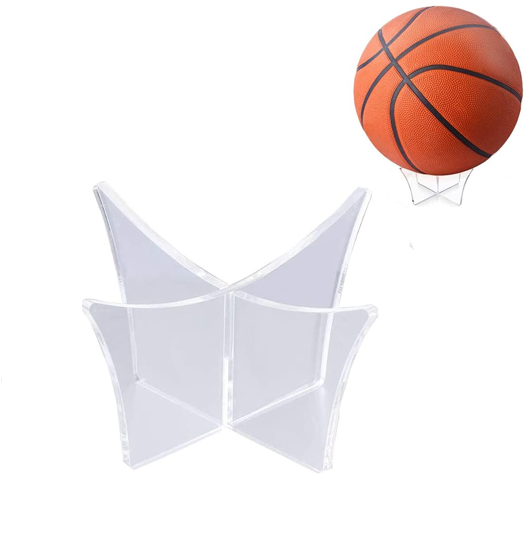 Football Display Stand,Acrylic Basketball Stand Rugby Ball Stand Clear Football Holder Sport Ball Display Case for Home School 12*12*6.4CM