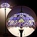 WERFACTORY Tiffany Floor Lamp Blue Purple Baroque Stained Glass Standing Reading Light 16X16X64 Inches Antique Pole Corner Lamp Decor Bedroom Living Room Home Office S003C Series