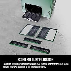 Thermaltake Tower 100 Racing Green Edition Tempered