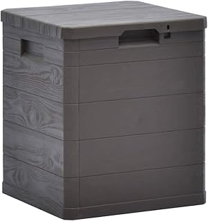 Lechnical Outdoor-Aufbewahrungsbox 90 L Garten-Aufbewahrungsschuppen Wetterfeste Kunststoff-Garten-Aufbewahrungsbox Groß, Braun Outdoor-Aufbewahrungsbox für den