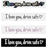 4PCS Car Decals Stickers, Rearview Mirror Sticker, Auto Stickers and Decals, Auto Decals for Women, Mirror Decoration, Jesus Car Decal for Men (I Love You Drive Safe)