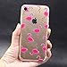 iPhone 7 Case,Eouine iPhone 7 Case Shock Absorbing TPU Bumper Scratch Resistant Soft TPU Silicone Cover Clear with Design Protective Cover for iPhone 7, Flamingos