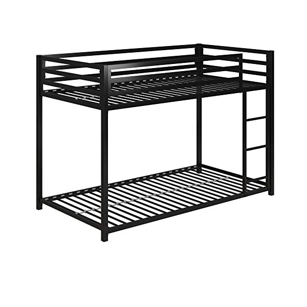 DHP Miles Metal Bunk Bed, Black, Twin over Twin The Home Kitchen Store