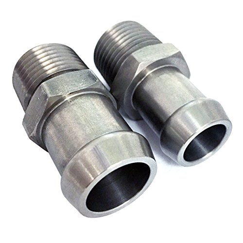 JSD 1001 +1003 Stainless Steel Heater Hose Fittings 1/2" NPT to 5/8" & 3/4" Barbs Set Pricepulse