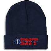 Speedy Pros Beanies for Men EMT Paramedic Embroidery Skull Cap Winter Hats for Women Acrylic One Size