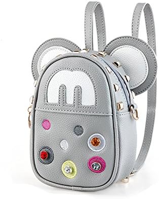 Sunwel Fashion Bag Outdoor Shopper School Bookbag Casual Shoulder Pu Tide Traveling Cute Bow Small Backpack (Style B:Grey)