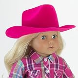 Hot Pink Cowgirl Doll Hat for the 18 Inch Doll Clothes for the Horse Riding American Girl & More! 18 Inch Hot Pink Velvet Cowgirl Doll Hat w/ Decorative Rope on Brim