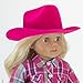 Hot Pink Cowgirl Doll Hat for the 18 Inch Doll Clothes for the Horse Riding American Girl & More! 18 Inch Hot Pink Velvet Cowgirl Doll Hat w/ Decorative Rope on Brim