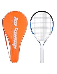 Fostoy - Raqueta de tenis para niños con bolsa de almacenamiento, ideal para entrenamiento deportivo de niños y niñas, 21.7 in, Azul
