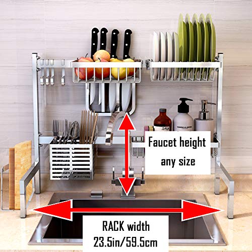 Skywin Kitchen Dish Rack Over Sink Dish Rack for Counter Over The