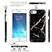 JAHOLAN Black Gold Marble Design Clear Bumper Glossy TPU Soft Rubber Silicone Cover Phone Case Compatible with iPhone 7 iPhone 8