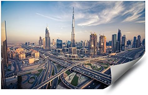 Aerial View of Dubai Skyline Picture Skyscrapers HD Vinyl Wall Art Poster Decal Sticker