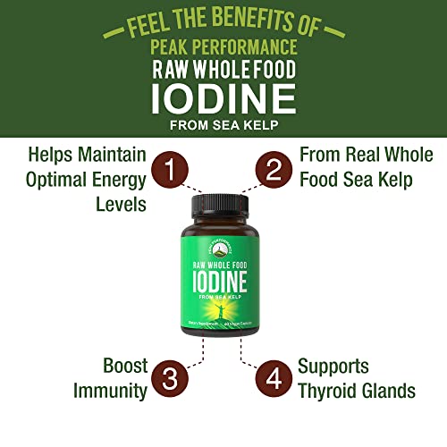 Iodine from Organic Kelp by Peak Performance Thyroid and Metabolism Support, High Potency