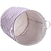 Sea Team 19.7 Inches Large Sized Waterproof Coating Ramie Cotton Fabric Folding Laundry Hamper Bucket Cylindric Burlap Canvas Storage Basket (19.7