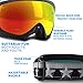 JK MOTION Ski Goggles Men Youth Boys Women and Girls Anti Fog Snowboard Goggles UV400 ATV Snow Skiing Ski Glasses OTG Over-The-Glasses Interchangeable Lens Flexible Soft TPU Frame Helmet Compatible