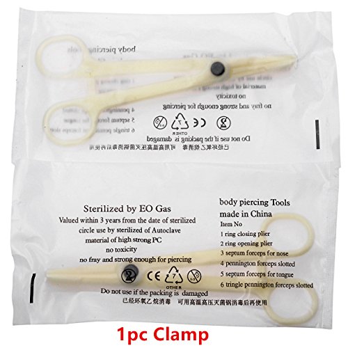 PiercingJ 15pcs 14G Navel Belly Button Piercing Kit 14 Gauge Piercing