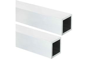 MECCANIXITY Aluminum Square Tubing,1.18"x1.18"x14" Long 0.12" Wall Thick 6063 Aluminum Square Tube Seamless Structural Metal Profile Hardware for Construction DIY Home Decor Furniture 2pcs