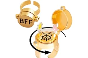 YILUOCD 2Pcs Upgraded Best Friends Forever BFF Rings, New Fun Buckle and Bettle Rotating Bearings Rings, Cartoon Anime Aesthetic Friendship Jewelry Gifts