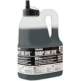 Tajima Marking Chalk - Black 6 lbs (2.7kg) Semi Permanent Snap-Line Dye with Durable Bottle & Easy-Fill Nozzle - PLC3-BK2700