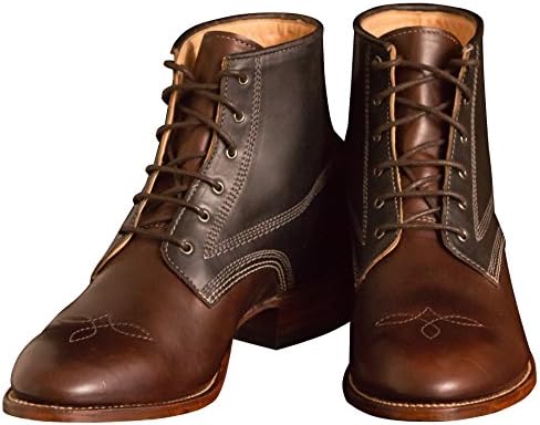 Ranch Road Boots Men's Bee County Leather Lace-up Packer Boot Brown and Black