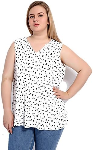 shiaili Women Plus Size Vneck Long Tank Top Sleeveless T Shirt 18W