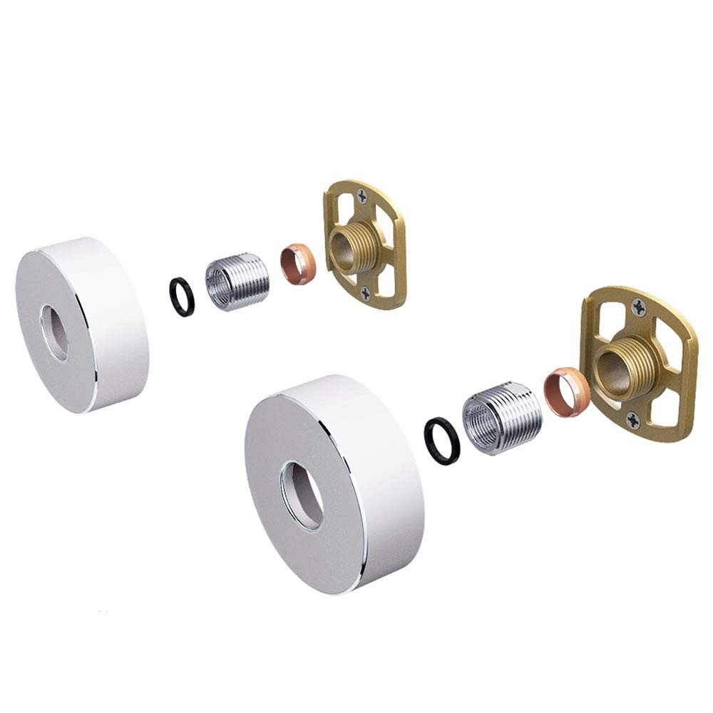 Bar Valve Fixing Kit, Chrome Wall Mounting - Fast Fit Brackets for Bar Shower Valve - Round 3/4 Inch