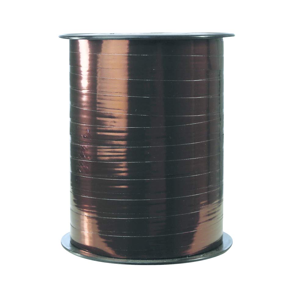Clairefontaine 602073C - One Roll of Metallic Ribbon - Dimensions: 250mx7mm - Colour: Chocolate Brown - Decorative gift ribbon, DIY, Gift Wrapping Accessory
