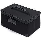 KaAutoler Portable Cosmetic Bag with Lock, Large Capacity Travel Makeup Case Organizer, Waterproof Makeup Bags for Girls Traveling With Handle and Divider Makeup Bag…(Black)