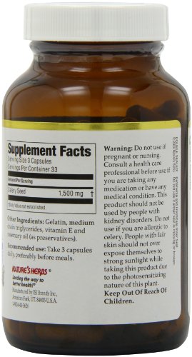 Twinlab Nature's Herbs Celery Seed 1500mg, 100 Capsules - Thumbnail 4