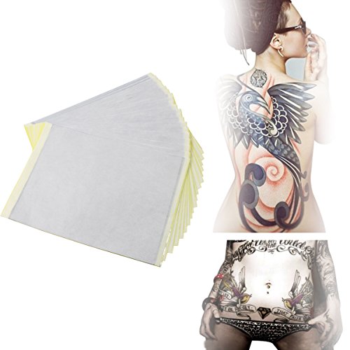 Tattoo Transfer Paper, Qulable Approx. 35 Sheets Stencil Paper Copy Paper Tracing Paper with 4 Layers (A4 Size)