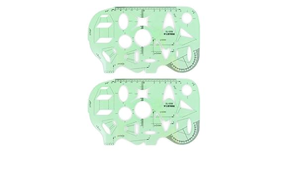 Amazon.com : EbuyChX Plastic Estudyante School Office Math Drawing Learning Template Ruler protraktor 2pcs Green Black : Office Products
