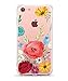 Hepix Flowers iPhone 8 Case Floral iPhone 7 Clear Case Soft Flexible TPU Colorful Flower Floral Printed Shock Absorption Technology Bumper Phone Cover
