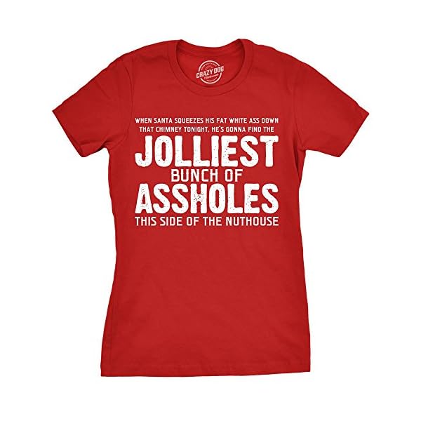 Womens Jolliest Bunch of A-Holes Tshirt Funny Christmas Sarcastic for Ladies