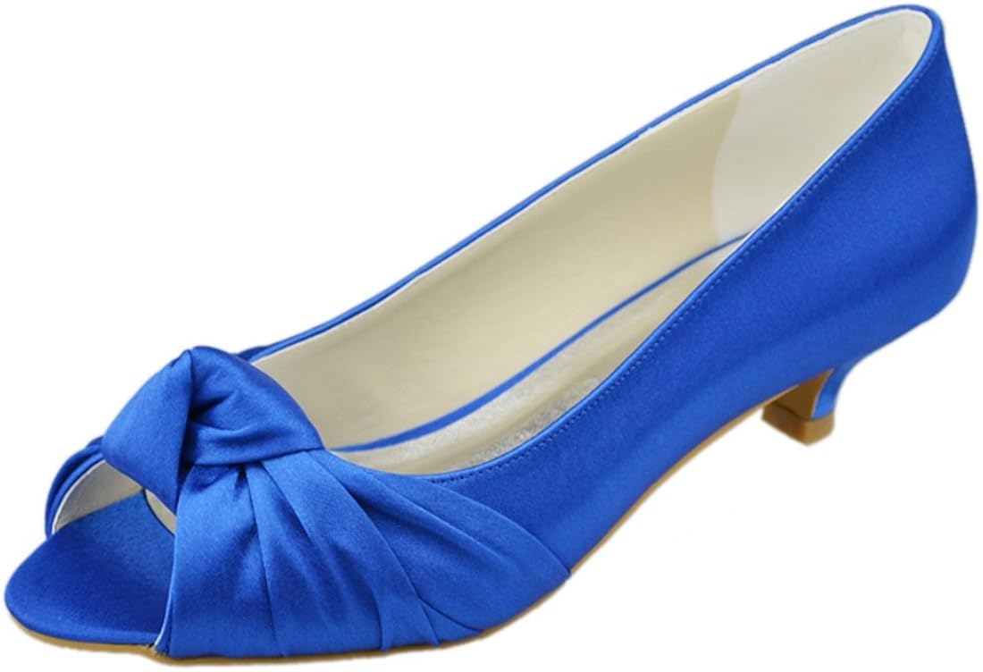 mid heel blue shoes