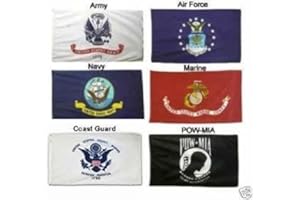 THE FLAG COMPANY Flag 3X5 (Wholesale Lot) Military 5 Branches Army, Marine, Air Force, Navy, Coast Guard, Pow Mia Double Sided 2ply Nylon Banner