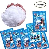 QingQiu 20 Pack Instant Snow Powder Fake Snow Artificial Snow Fluffy Snow Super Absorbant for DIY Cloud Slime, Great for Frozen Birthdays Christmas Wedding Party Decor