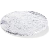 Sinsanye 12" Mable Lazy Susan, 100% Natural Marble Round Tray with Silent Rotating, Kitchen Turntable Storage Turner Revolvin