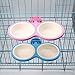 Pet Durable Bowl Cage Bowl,Pet Food Water Removable Bowls with Bolt Holder Hanging Cage Coop Cup Non-Skid Feeder Set Double Diners Portable for Feeding Dogs Cats Birds