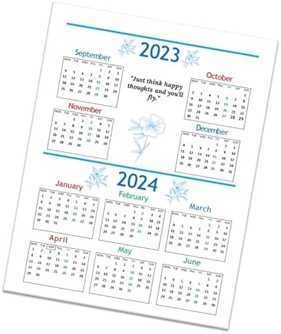 2023 2024 G Wall Calendar Modern Floral Color designs 10 Months ...