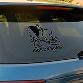 Baby on Board Sign Sticker - High Intensity Safety Decal for Car Bumper Window - Kids Warning Feet Design (Black)